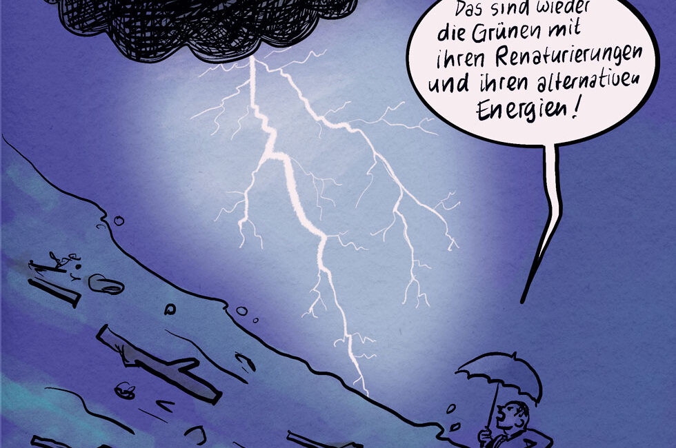 Gewitter und Überschwemmung